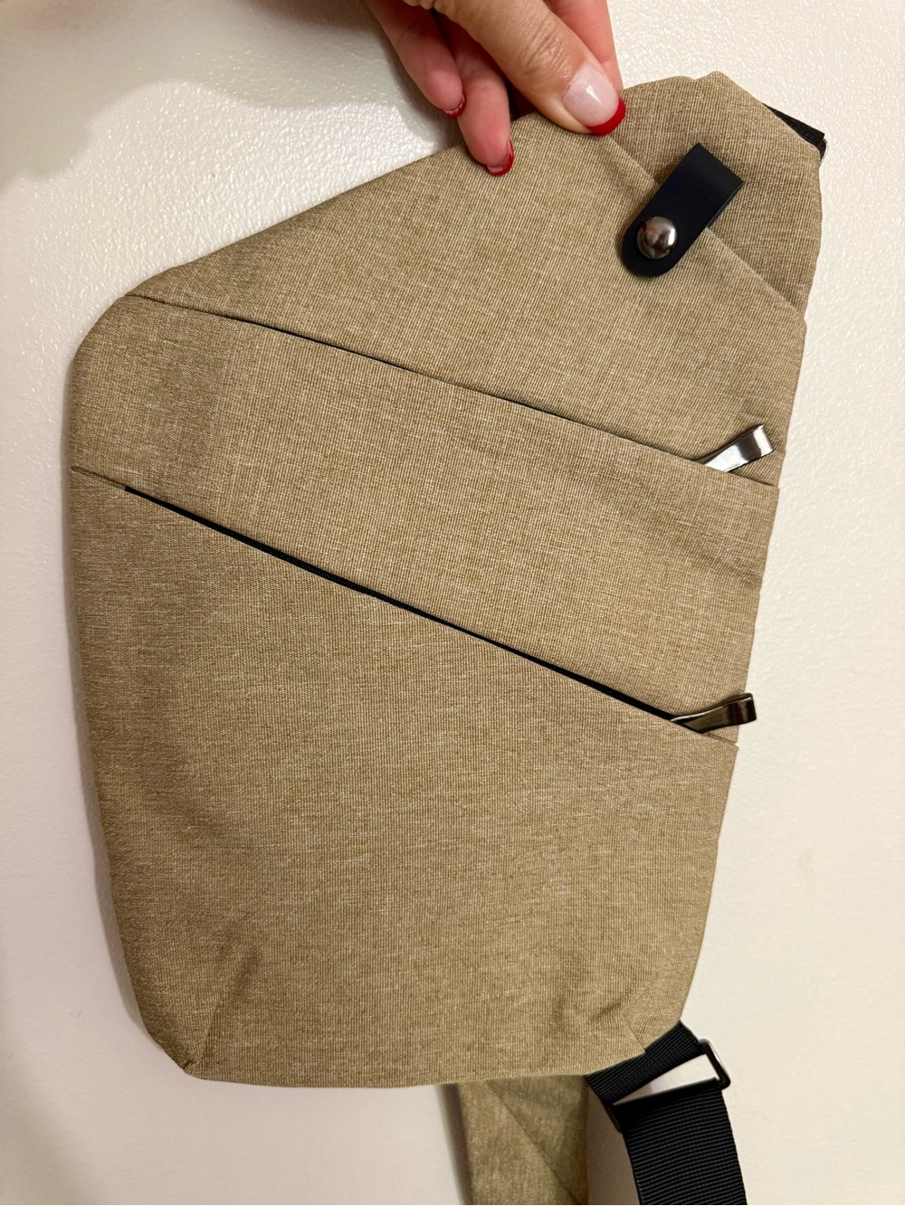 Unisex Tan Crossbody Sling Bag